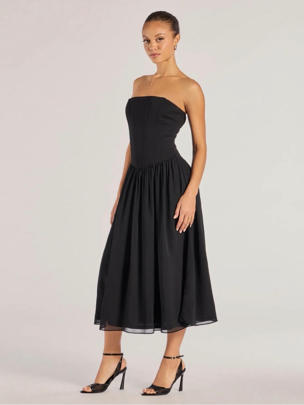 Windsor Black Strapless Prom Gown